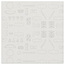 白いファブリック上の80sグラフィックジオメトリックパターン