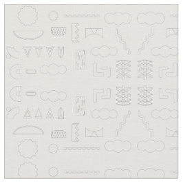 白いファブリック上の80sグラフィックジオメトリックパターン ファブリック