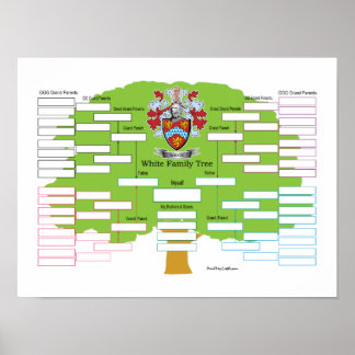 白いファミリーツリー ポスター
