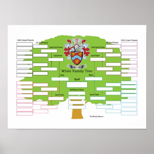 白いファミリーツリー ポスター (正面)