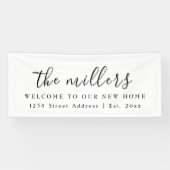 白いファミリ名へようこそ |引っ越し祝いパーティーパーティー 横断幕 (横)