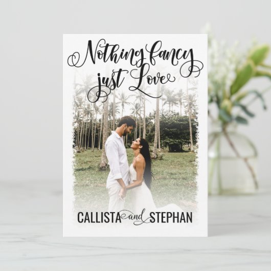 白いファンシー黒い写真を愛する結婚なし 招待状 (スタンド正面)