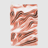 白いファンドに派手なサーモンから赤の長い波状のトレースへ ゴルフタオル (正面)