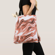 白いファンドに派手なサーモンから赤の長い波状のトレースへ