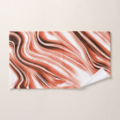 白いファンドに派手なサーモンから赤の長い波状のトレースへ バスタオルセット (ハンドタオル)