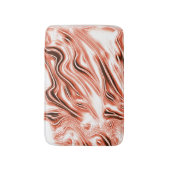 白いファンドに派手なサーモンから赤の長い波状のトレースへ バスマット (正面縦)