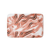 白いファンドに派手なサーモンから赤の長い波状のトレースへ バスマット (正面)
