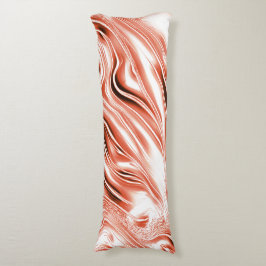 白いファンドに派手なサーモンから赤の長い波状のトレースへ ボディピロー