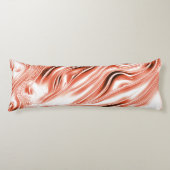 白いファンドに派手なサーモンから赤の長い波状のトレースへ ボディピロー (正面)