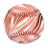 白いファンドに派手なサーモンから赤の長い波状のトレースへ 野球ボール (正面)