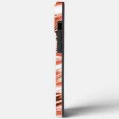 白いファンド上の赤い長い波状のトレースに光沢のあるサーモン Case-Mate iPhoneケース (裏面 / 左)