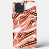 白いファンド上の赤い長い波状のトレースに光沢のあるサーモン Case-Mate iPhoneケース (裏面)