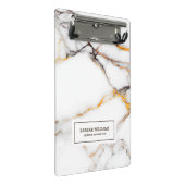 白いフェイク大理石のベージュとグレーのアクセント ミニクリップボード (アングル)