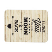 白いフェイク木が月に愛する マグネット (横)