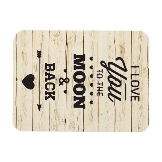 白いフェイク木が月に愛する マグネット (横)