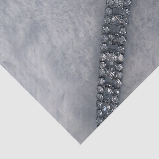 白いフェイク毛皮とダイヤモンドティッシュペーパー 薄葉紙 (詳細)