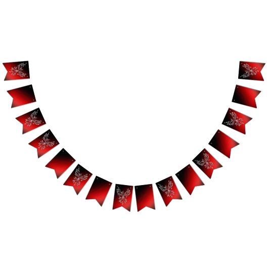 白いフェニックスが赤に赤く黒い灰に浮かぶ バンティングフラッグ (全)