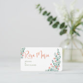 白いフェミニンな水彩花イラストのイベントプランナー 名刺 (スタンド正面)