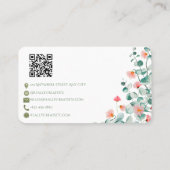 白いフェミニンな水彩花イラストのイベントプランナー 名刺 (裏面)