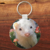 白いフェレット キーホルダー (正面)
