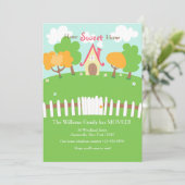 白いフェンスの家の転居案内 案内状 (スタンド正面)