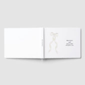 白いフォーマルリボンエレガントな結婚式 ゲストブック (全面)