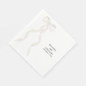 白いフォーマルリボンエレガントな結婚式 スタンダードランチョンナプキン (角)