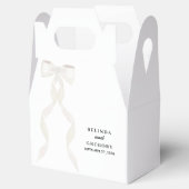 白いフォーマルリボンエレガントな結婚式 フェイバーボックス (オープン)