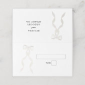 白いフォーマルリボンエレガントな結婚式 プレイスカード (外部開封)