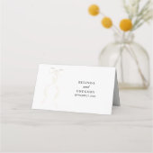 白いフォーマルリボンエレガントな結婚式 プレイスカード (裏面)