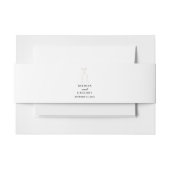 白いフォーマルリボンエレガントな結婚式 招待状ベリーバンド (正面例)