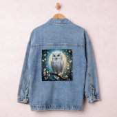 白いフクロウの輝き デニムジャケット (ハンガー)