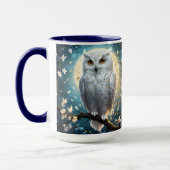 白いフクロウの輝き マグカップ (左)