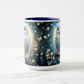 白いフクロウの輝き マグカップ (中央)