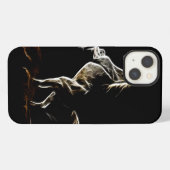 白いフラクタルホース iPhoneケース (裏面横)