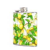 白いフラスコのレモンプリント フラスク (左)