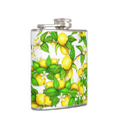 白いフラスコのレモンプリント フラスク (右)