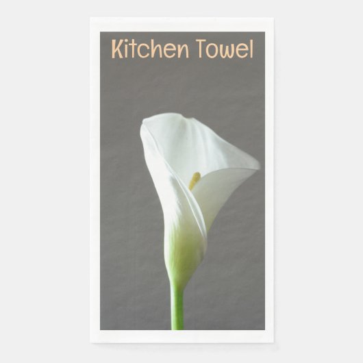 白いフラワーグレイのタオル (正面)