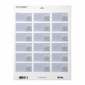 白いフラワーグレイ結婚の返信住所 シール (フルシート)