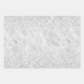 白いフラワーズシルバーグラム ラッピングペーパーシート (正面3)