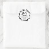 白いフラワーバス爆弾に黒い枝 ラウンドシール (バッグ)