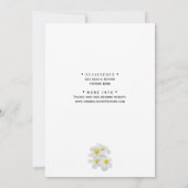 白いフランギパニ花、セージ、ブライダル 招待状 (裏面)