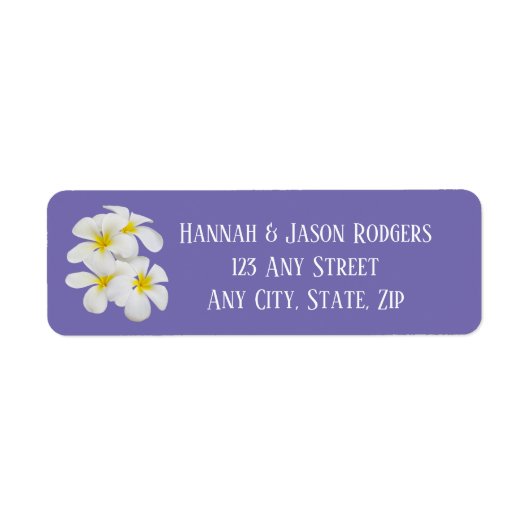 白いフランジパニの花、ニワトリ結婚ビの ラベル (正面)