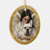 白いフランスのブルドッグの芸術愛が永遠に死ぬ記念 セラミックオーナメント (右)