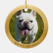 白いフランスのブルドッグの芸術愛が永遠に死ぬ記念 セラミックオーナメント (裏面)