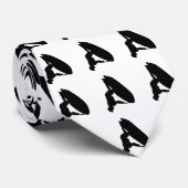 白いフリップの黒 ネクタイ (ロール)