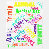 白いフリースブランケットのカラフルで明るい一流のコラージュ フリースブランケット (正面)