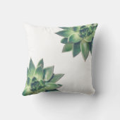 白いフレンドリー上の緑の多肉植物 クッション (裏面)