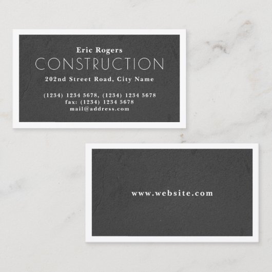 白いフレームのフェイクで具体的な一見 名刺 (正面/裏面)