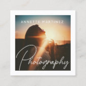 白いフレームの写真 スクエア名刺 (正面)